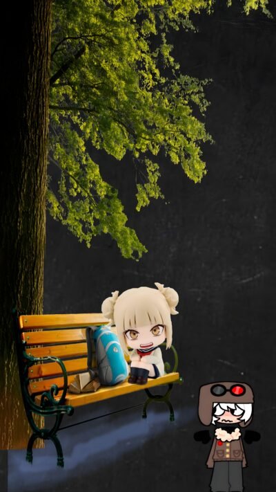 Anime Character Duo Chibi Art Mysterious Park HD Wallpaper
