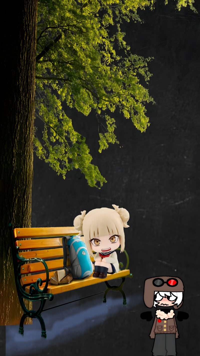 Chibi Park Bench Duo HD Wallpaper free download