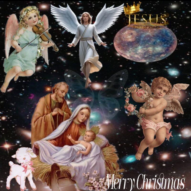 Christmas Nativity Celestial Collage HD Wallpaper free download