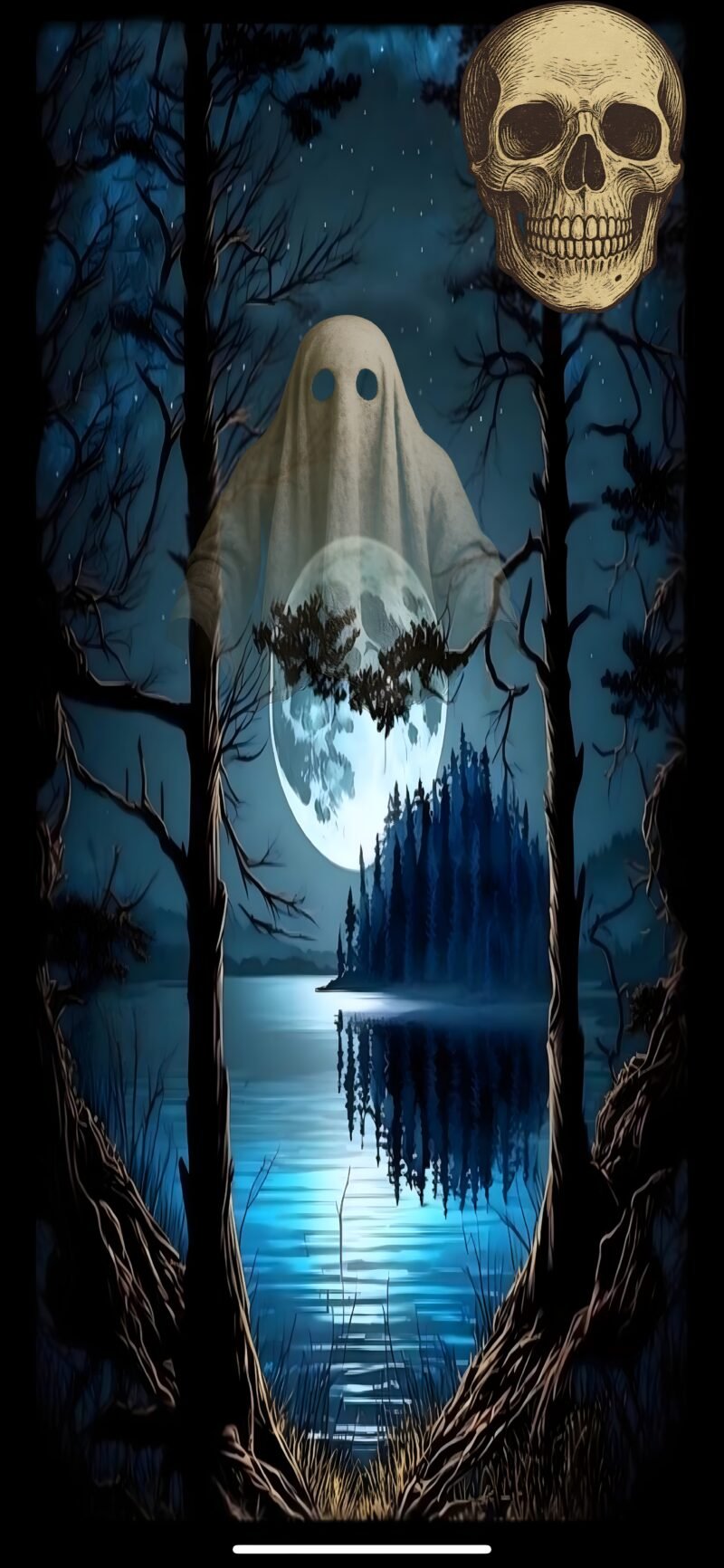 Ghost Moon Haunted Lake HD wallpaper free download