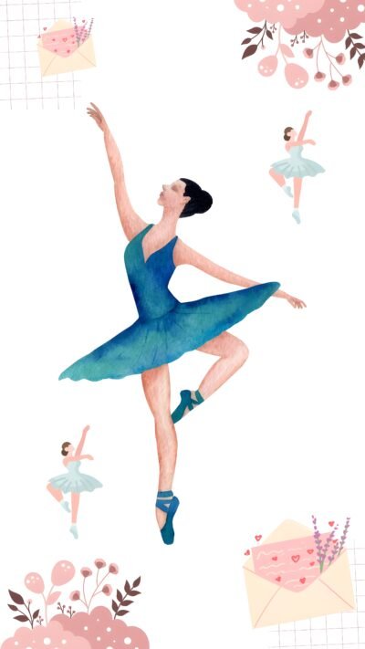 Romantic Wallpaper HD Graceful Ballerina Watercolor Dance