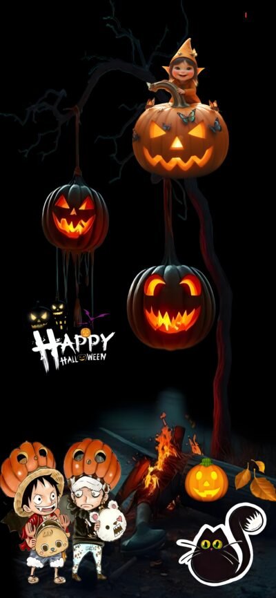 3914x8473 Wallpaper – Halloween Pumpkin Fantasy