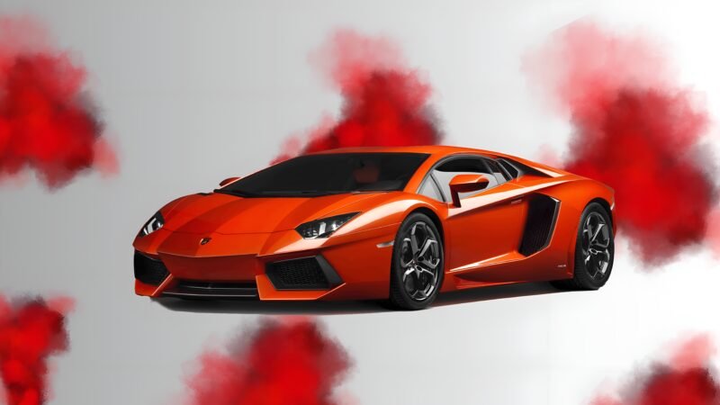 Lamborghini Aventador Red Smoke Power HD wallpaper free download