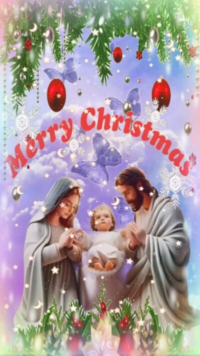 Merry Christmas Nativity Scene HD Wallpaper