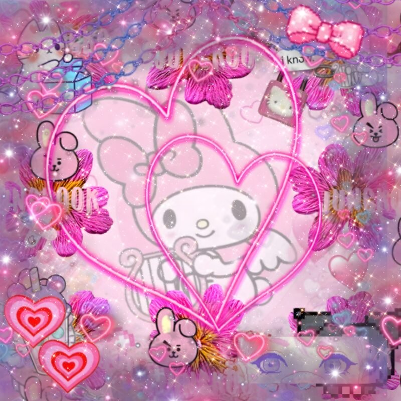 Melody Neon Collage HD Wallpaper free download