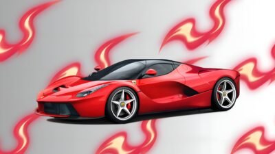 7680x4320 Wallpaper – Red Ferrari Laferrari Flame Speed Icon