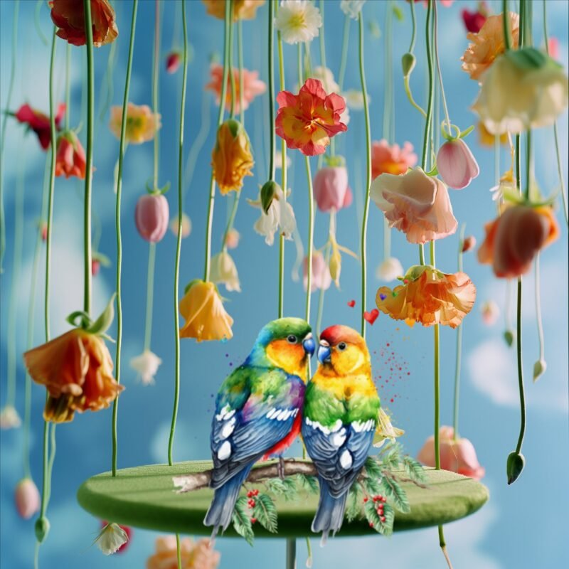 Romantic Birds Floral Fantasy HD wallpaper free download