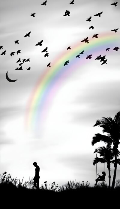 Solitude Rainbow Swing Sky HD Wallpaper