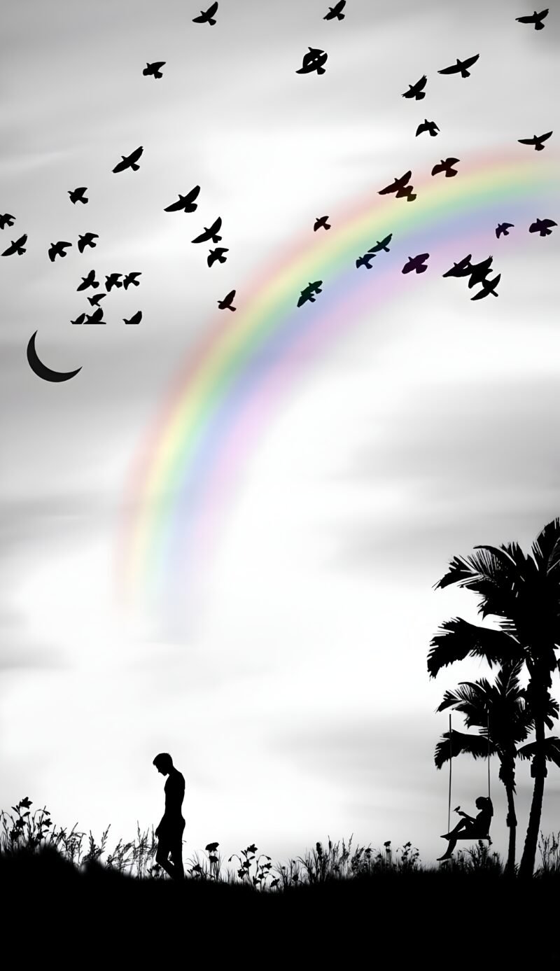Solitude Rainbow Swing Sky HD Wallpaper free download