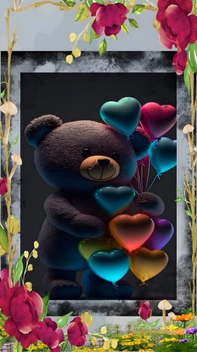 Red Wallpaper HD Teddy Bear Heart Balloons