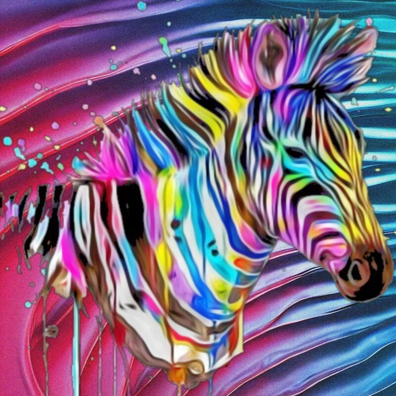 Vibrant Zebra Abstract HD Wallpaper free download
