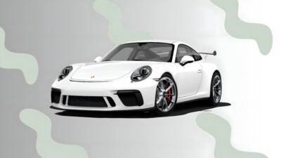 7680x4320 Wallpaper – White Porsche Green Pulse Elegance
