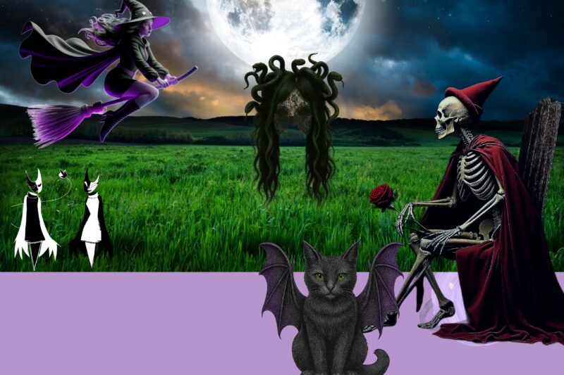 Witch Moon Fantasy Field HD Wallpaper free download