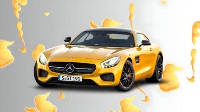 7680x4320 Wallpaper – Yellow Mercedes Amg Gt Flame Burst