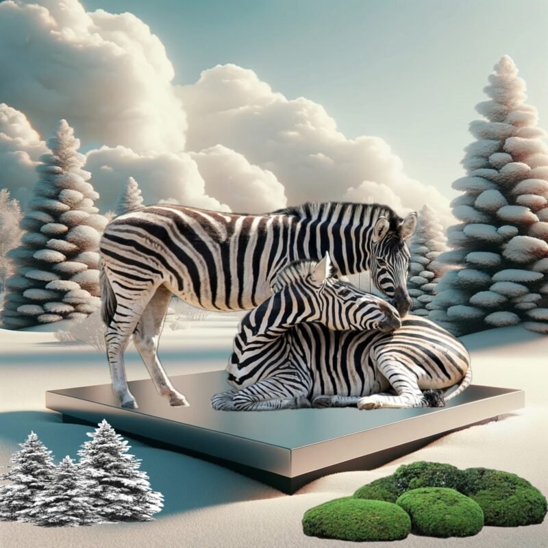 Zebras Snowy Fantasy HD Wallpaper free download
