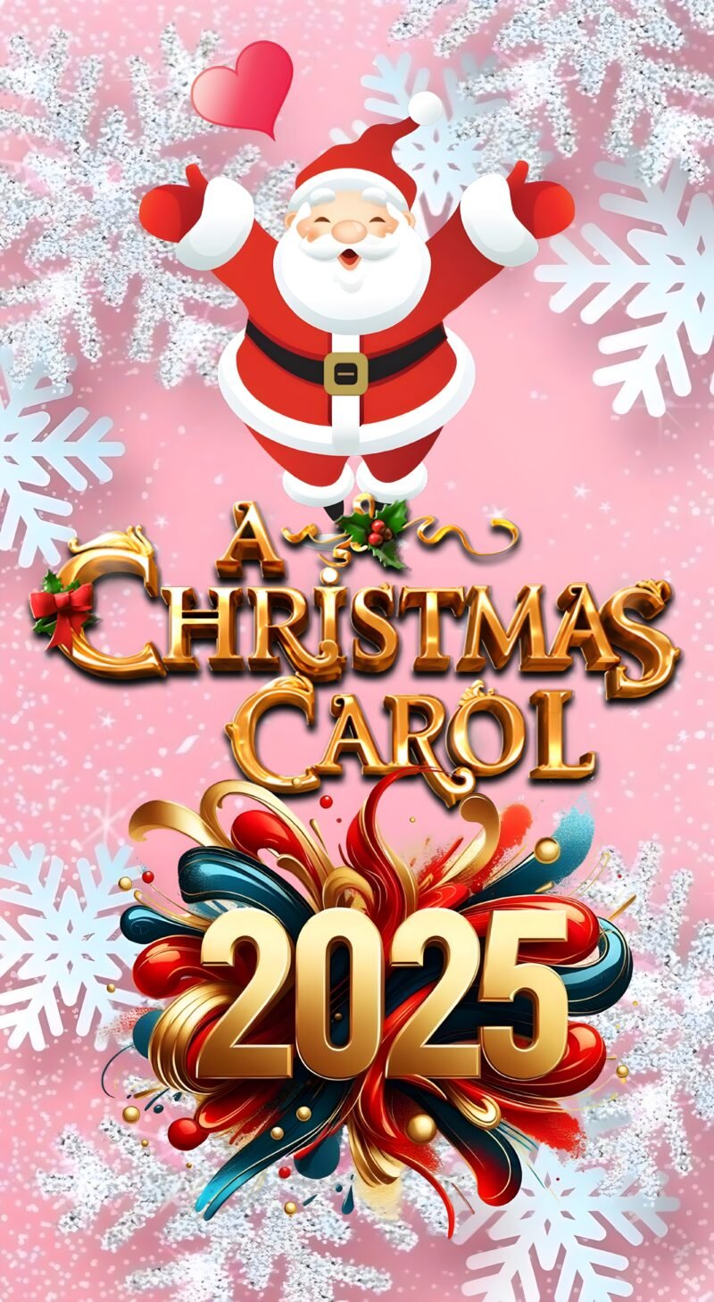 Christmas Carol Festive Pink HD Wallpaper free download