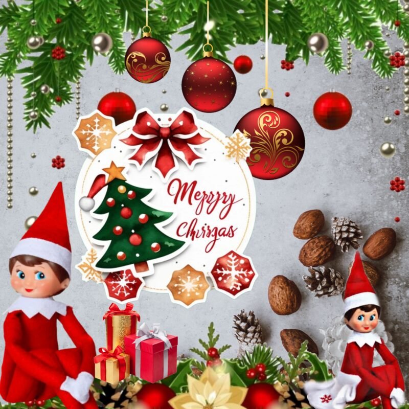 Christmas Collage Festive Elves HD wallpaper free download