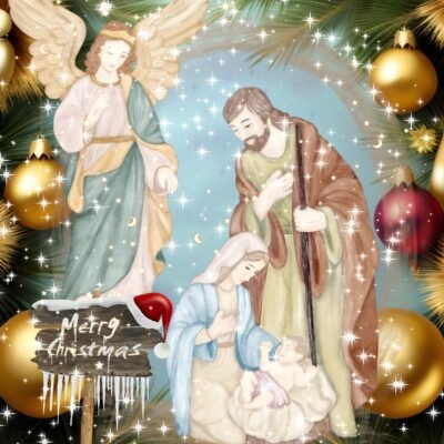 Christmas Nativity Angel Ornaments HD Wallpaper