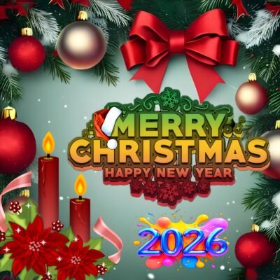Christmas New Year Greeting Card HD Wallpaper