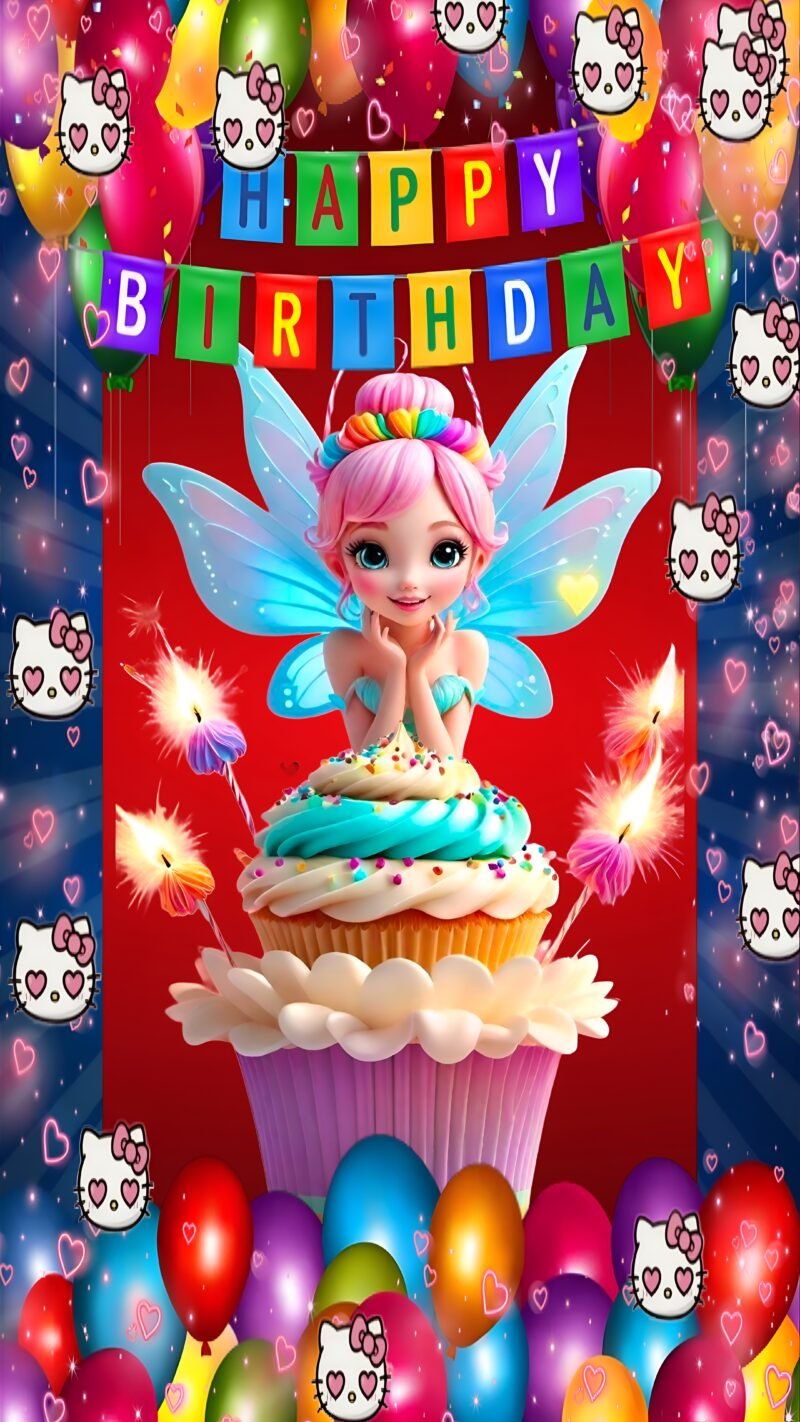 Fairy Birthday Cupcake HD wallpaper free download
