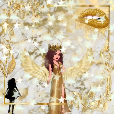 Gold Wallpaper HD Golden Angel Queen Fantasy