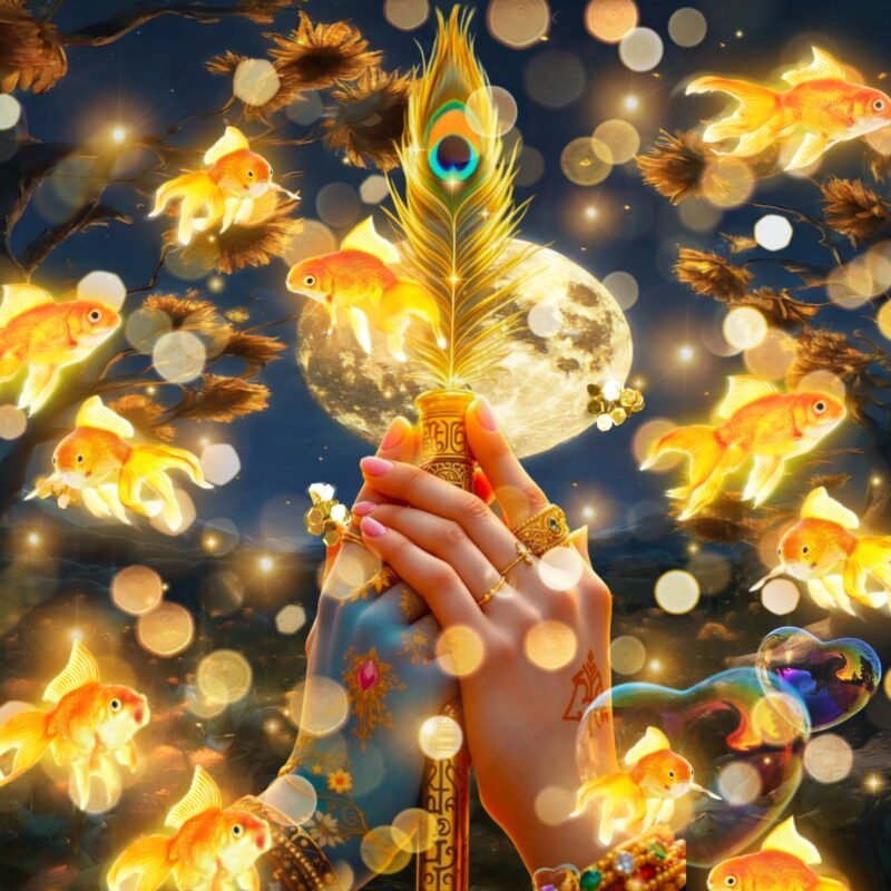 Golden Feather Celestial Hands HD Wallpaper free download