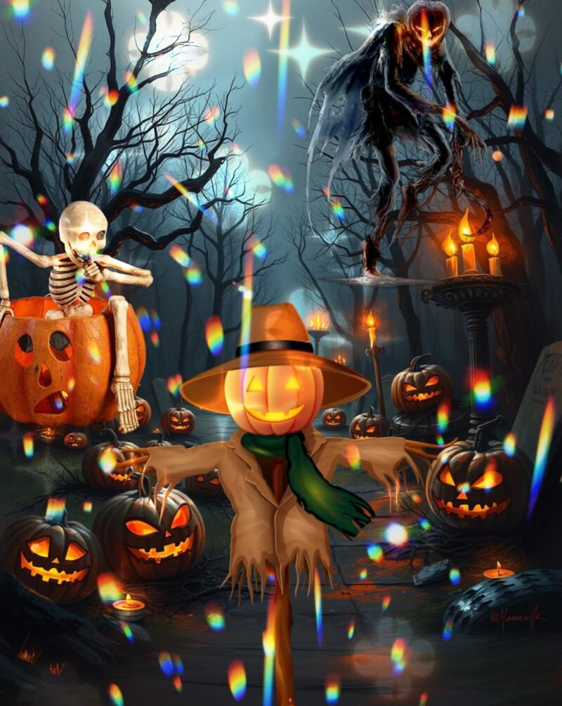Halloween Forest Surreal Night HD Wallpaper free download