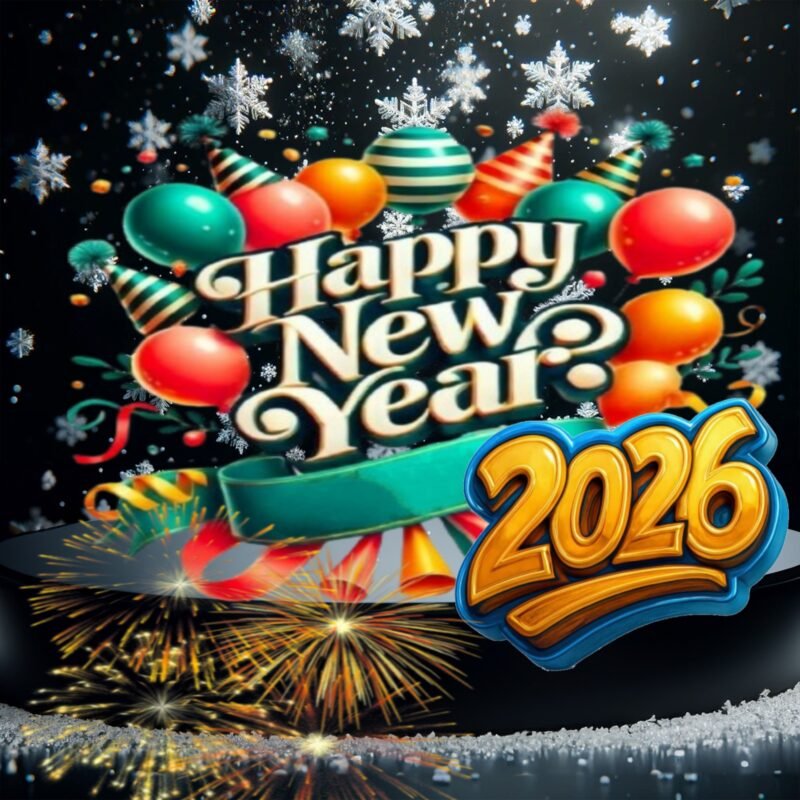 Happy New Year 2026 Festive HD wallpaper free download
