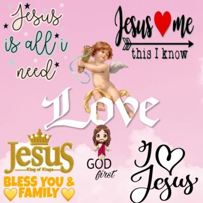 3200x3200 Wallpaper – Jesus Love Collage Pink