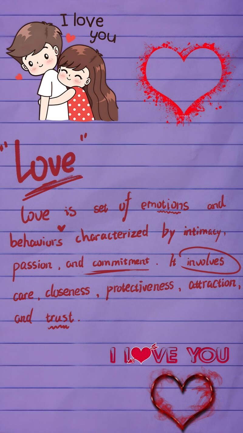 Love Definition Handwritten Note HD wallpaper free download