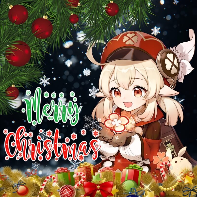 Merry Christmas Anime Festive HD wallpaper free download