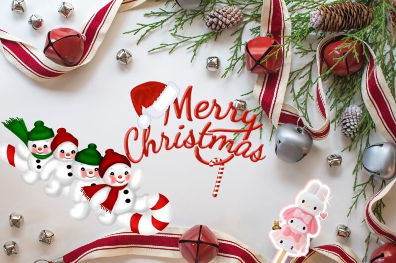 Merry Christmas Cartoon Festive HD Wallpaper free download