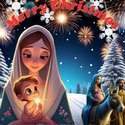 Merry Christmas Nativity Night HD Wallpaper