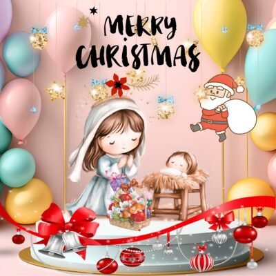 Merry Christmas Nativity Santa HD Wallpaper