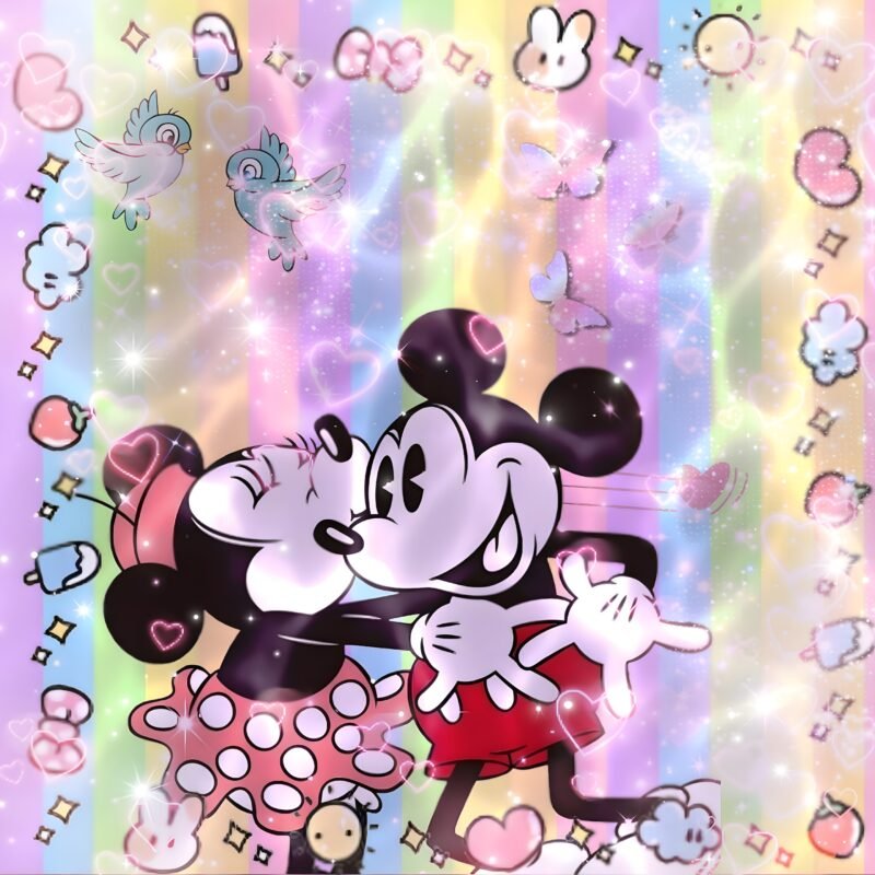 Mickey Minnie Pastel Love HD wallpaper free download