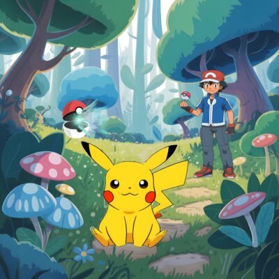 Ipad-portrait Wallpaper HD Pikachu Ash Forest Adventure