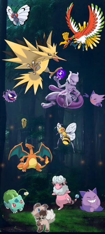 iPhone Wallpaper HD Pokemon Forest Lineup