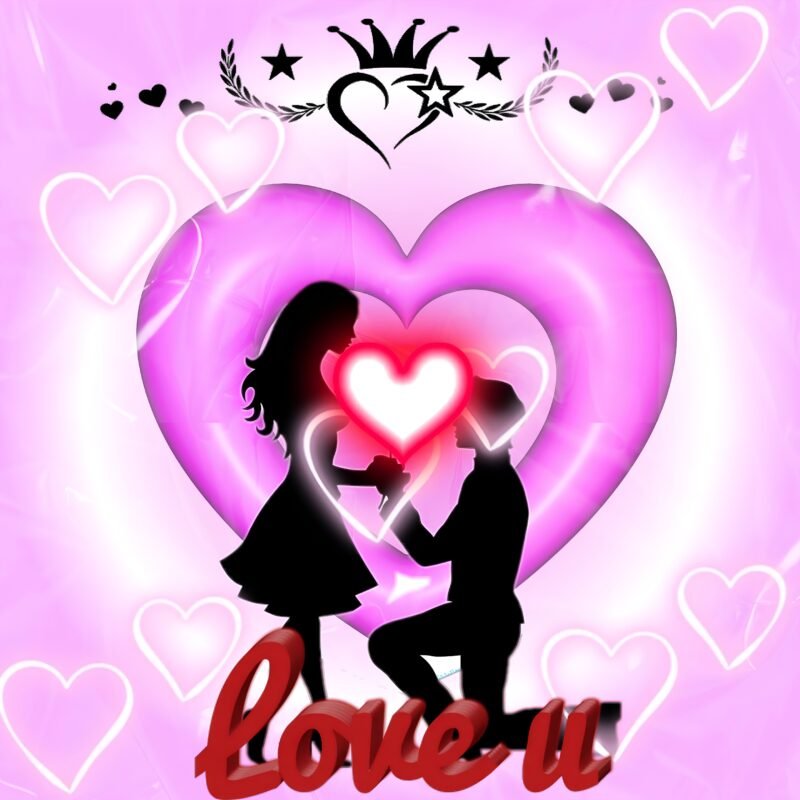 Romantic Couple Love Hearts HD Wallpaper free download