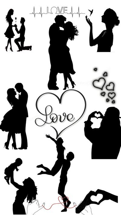 Family Affection Wallpaper HD Romantic Love Silhouettes Collage