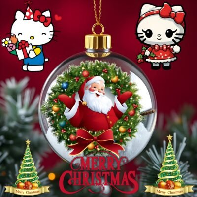 Santa Ornament Hello Kitty Christmas HD Wallpaper