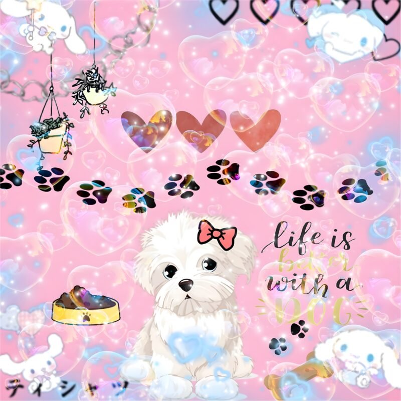 Whimsical Dog Love HD wallpaper free download