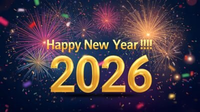 2026 New Year Fireworks Celebration HD Wallpaper