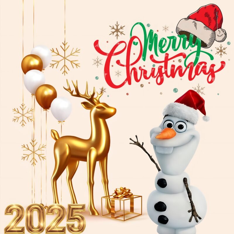 Golden Reindeer Olaf Christmas HD wallpaper free download