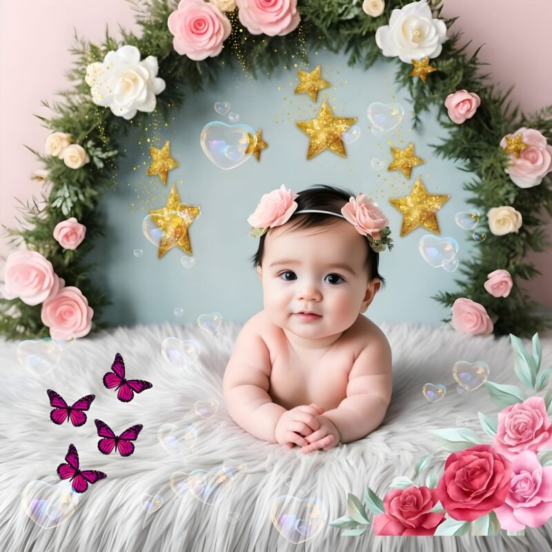 Adorable Baby Floral HD Wallpaper free download