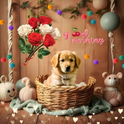 Soft Beige Wallpaper HD Adorable Puppy Morning