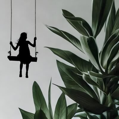 Green Wallpaper HD Child Swing Tropical Leaves