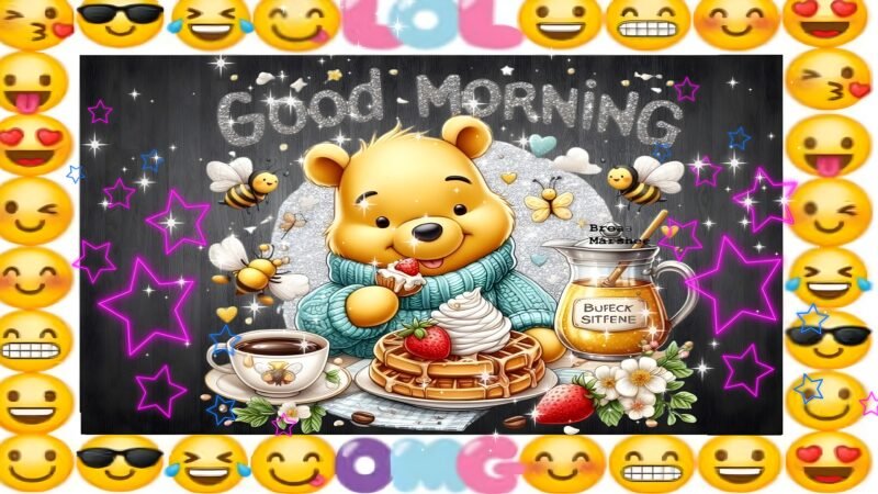 Cute Bear Breakfast HD Wallpaper free download