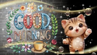 Adorable Kitten Wallpaper – Cute Cat Good Morning