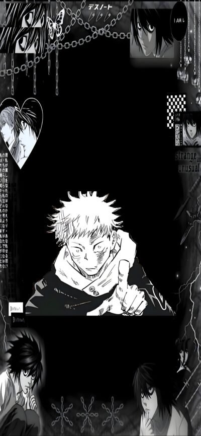 3914x8473 Wallpaper – Death Note Jujutsu Collage