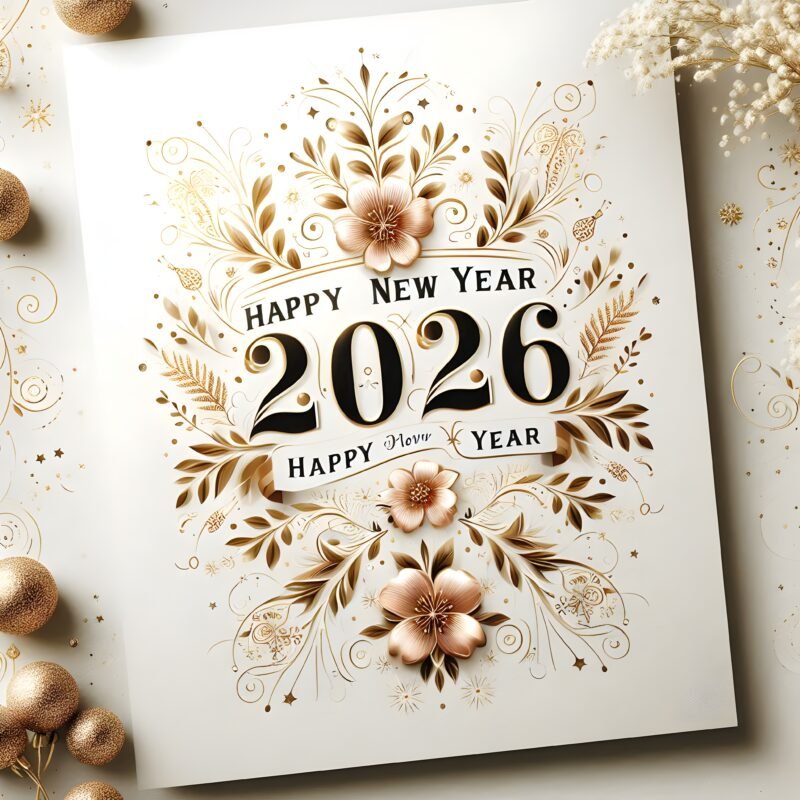 Elegant 2026 New Year Card HD wallpaper free download